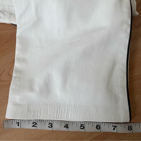 Ralph Lauren Purple Label White Leather Black Leather Trim Runway Pants - Picture 16 of 16